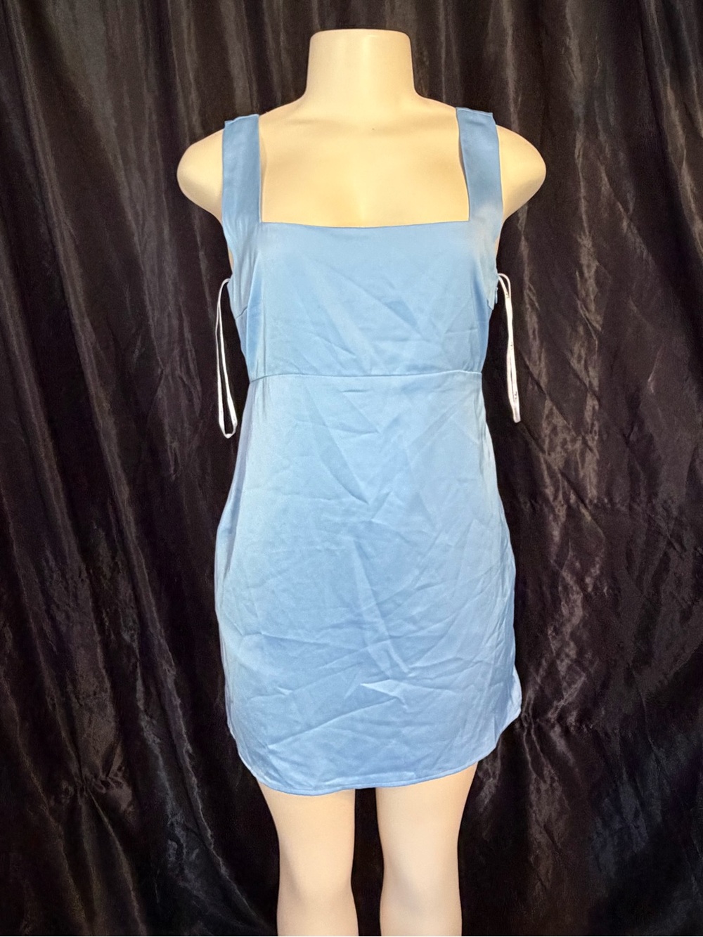 Lulu's Sky Blue Square Neck Mini Dress